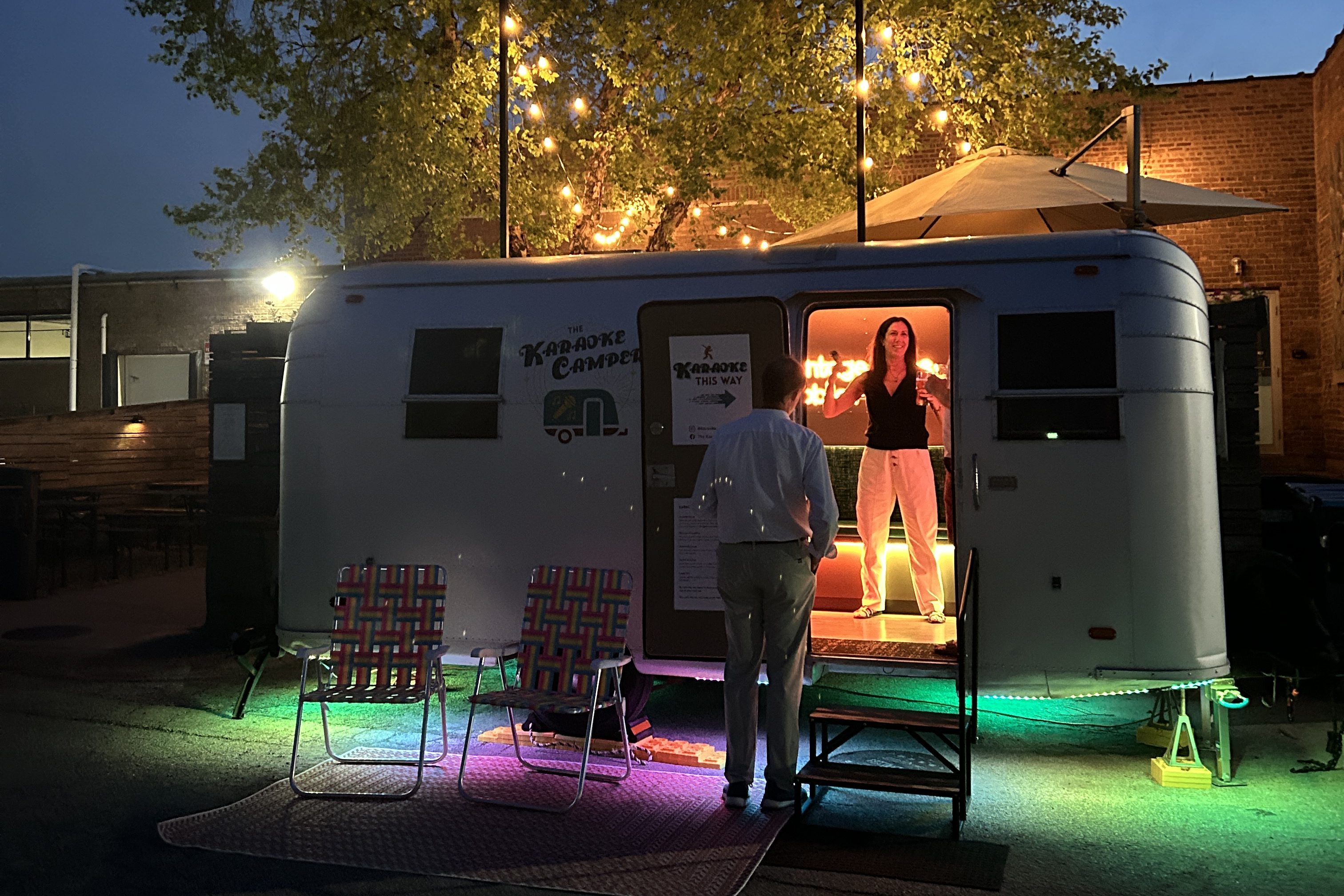 Outside of The Karaoke Camper at Saint Errant Brewing in Evanston